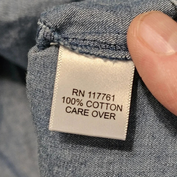 MPH Collection XL Off-Shoulder Ruffled Denim Dress Cottage Bohemian Country - Picture 5 of 7